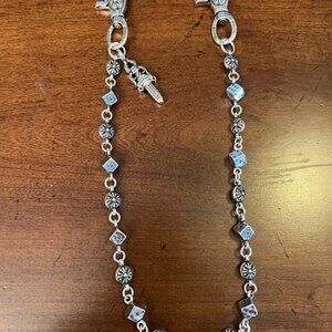 Chrome Hearts Dice Crossball Dagger Wallet Chain Sterling Silver 925 Polished